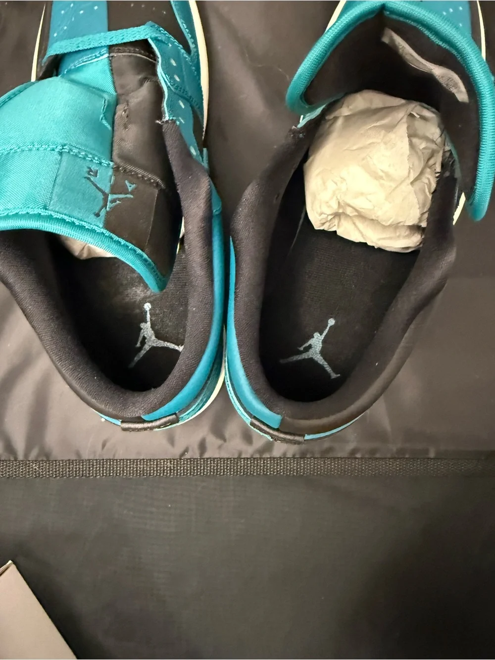 Nike Air Jordan 1 Low SE “Split” Top Sneakers — Black & Teal